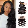 8A Water Fala Wet i faliste ludzkie wiązki włosów z koronkowymi brazylijską fali wodne 360 ​​stopni FALE WODY Human Hair Extensions2568520