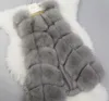 Damska Zima Faux Fur Gilet Kamizelka Kurtka Kamizelka Outwear Gilet Kobiety Ciepłe Gilety Znosić Długa Slim Vest Faux Futro