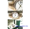 Orijinal Kutusu Ile Saatı Casual Modern Saatler Unisex Saatler Başkan 118238 18 k Sarı Altın Beyaz Roman Dial 36mm İzle