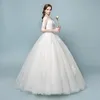 Half Sleeves Lace Appliques Ball Gown Wedding Dresses 2019 Off Shoulder Tulle Underskirt Bridal Gowns Trouwjurk