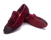 Hot Sale Retro Tassel Mens Casual Flats Mode Designer Äkta Läder Loafers Man Business Oxfords Klänning Skor Stor storlek 37-46