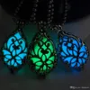 Glow In The Dark Locket Necklaces Hollow Glowing Stone Pendant Luminous Statement Chocker Pendants Necklace