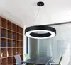 40 60 80cm 간단한 현대 LED 펜던트 조명 둥근 서클 서스펜션 교수형 램프 사무실 홈 장식 램프 반지 샹들리에 Myy