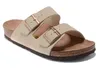 802 Clogs Arizona Mayari Gizeh Sokak Yaz Cork Terlik Erkek Kadın Pembe Daireler Plaj Sandalet Unisex Sandy Beah Sıradan Ayakkabı Baskı Karışık Renk Boyutu 34-47