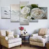 SELL 5 Piece Wall Art Picture On Canvas Printed Painting Modern Modular Picture Lots Of Flowers White rose with frame6950992