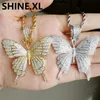 Iced Out Butterfly Verklaring Kettingen Hangers Vrouw Chokers Touw Ketting Tennis Ketting 18K Geel Goud Gevulde Chunky Sieraden