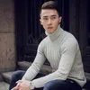 Męskie swetry Męskie Upadek Zimowy Gruby Ciepły Cashmere Sweter Mężczyźni Turtleneck Slim Fit Swetover Knitwear Podwójny kołnierz