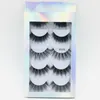 5 paires de faux cils denses naturels de vison 5D avec des cheveux de vison 3D de haute qualité avec boîte en papier