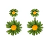 Designer élégant fleur boucles d'oreilles pendantes pour femmes dame accessoires de mode fleurs mignonnes marguerite boucle d'oreille bijoux cadeaux