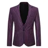 Herenpakken Blazers Mode Gestreepte Pak Blazer Heren 2021 Merk Mens Single Button Jacket Business Formele Jurk Man Terno Masculino1