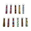 Wristband Keychains Floral Printed Key Chain Neoprene Key Ring Wristlet Keychain Party Favor 11 Designs Wholesale DHW3759