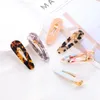 Cute Style Acrylic Hair Clip for Girls Women Water Drop Shape Leopard Marble Textured Geometric Duckbill Barrette Hairpin Hair Accessories