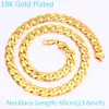 Chaîne à maillons plats cubains (gourmette) pour hommes 18 k 22 K 24 K Baht thaïlandais rempli d'or fin 10 mm de large 24 "Longueur CHINE Collier - GARANTIE À VIE