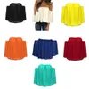 Stijlvolle vrouwen uit schouder Casual Blouse Shirt Tops Strapless Pure Color Bell Puff Sleeve Tops11