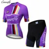 Jazda na rowerze Zestawy Damskie Damskie Para Krótki Rękaw Summer Clothing Clothing 2021 Pro Team Fioletowy