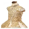 Goldperlen applizierte 2019 neue Art-Ballkleid-Prinzessin-Festzug-Kleider für kleine Mädchen für Kinder, kleine Baby- und Kinder-Camouflage-Blumenmädchen273l