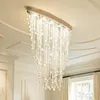 NOVO Modern Chandelier Jantar Oval Design Sala Crystal Light suporte para montagem embutida LED de luxo candelabro de cristal