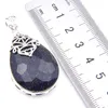 10 Pcs/Lot LuckyShine Best Seller Water Drop Natural Blue sandstone Pendants 925 Sterling Silver Wedding Pendants Women 1.58' inch