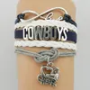 Многослойные ковбои письма Бесконечная футбольная команда Football Team Brawleat Bracelet Bracelet Braslet Brangle New 9781094