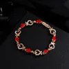 Vente en gros-5 couleurs Beau bracelet pour les femmes coloré autrichien cristal Love Love Heart Shape Chain bracelet bracelet en gros en gros