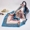 Neue Schals 90 90 cm europäische amerikanische klassische Kette Ruder Frau Emulation Seidentuch quadratischer Schal Schals ganze Dame gedruckt st6781529