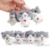 Ciondolo giocattolo di peluche Simpatico formaggio Gatto Gatto di Chi Peluche ripiene Figura animale Giocattolo Portachiavi farcito Peluche Bambola regalo per gli amici Bambini