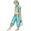 Retail Baby Girls Aladdin Lamp Jasmine Princess Outfits Kinderen Halloween Princess Cosplay Party Party Jurk Costuums Boutique Clothing1410841