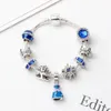 16-21CM 925 bracelet en argent Cendrillon Sandy Labelle princesse jupe charmes pendentif citrouille calèche perles pour fille enfants cadeau DIY Bijoux