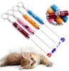 5 colori puntatore laser per animali domestici giocattoli per gatti cartoni animati penna laser luce LED penna creativa divertente per gatti con animazione luminosa mouse