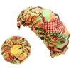 2pcsset fläck silkeslen stor motorhuv för förälder barn afrikansk tryck ankara motorhuv kvinnor barn sömn cap headwrap hatt hår wrap6449929