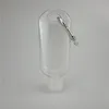 30ml Tomma hand sanitizerflaskor Alkoholfyllningsbar flaska med nyckelring Hook Outdoor Portable Clear Transparent Gel Bottle EEA1762