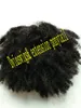 Factory Partihandel Afro Kinky Curly Human Ponytail med Bang Fringe Hårstycke Clip In Drawstring Human Hair Ponytail Hair Extension Afro Puff