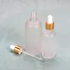 Bouchon d'or 5 ml 10 ml 15 ml 30 ml 50 ml 100 ml e liquide compte-gouttes cosmétique bouteilles rechargeables bouteilles compte-gouttes en verre d'huile vide en gros en stocks