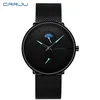 Erkek Kol Saati Crrju Fashion Mens Business Casual Watches 24 HRS Unik design Quartz Watch Mesh Waterproof Sport Wristwatch2286
