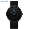 erkek kol saati CRRJU Fashion Mens Business Casual Watches 24 hrs Unique Design Quartz Watch Mesh Waterproof Sport WristWatch2602