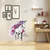 Retail 6 styles Kids cartoon Unicorn Wall Sticker Children Room Removable Wall Stickers Wallpapers Decorative home decor party sup7660523