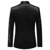 Hommes paillettes d'or coupe ajustée noir Balzer Hip Hop scène chanteurs robe de bal costume veste fête hommes vestes