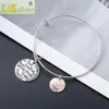 Two-tone Be Happy Charm Bracelets Bangle Friend Brave Strong Fashion Jewelry B1622/3