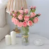 Decoração Flor 5pcs / Lot búlgara Vintage Rose Artificial Início Acessórios Flower Wedding Recados Silk Flower Wreath Rosas