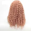 Cheap Deep Curly Lace Front Wig Colors Hair Heat Resistant Fibers Synthetic Lace Front Wig Glueless Half Hand Tied for All Women