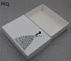 10st White Paper Wedding Gift Box Bride Printed Cardboard Paper Packing Box Bröllopsklänning Smycken Kläder Paket