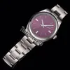 New 114300 Miyota 8215 Automatic Mens Watch Steel Case Purple Dial Stainless Steel Bracelet Sapphire Watches 39mm 4 Color Timezone2218