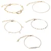 Bracelets de cheville en perles de coquillage pour femmes et filles, bracelets de cheville à breloques réglables, chaînes de cheville Boho, bijoux de pied, Set2173743