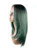 Grüne gerade synthetische Perücken lange Bobo-Perücke Cosplay-Haarperücke