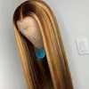 Honey Blond Ombre Color Invisible Full Lace Wig PrePlucked Hairline Highlight 150 Lace Front Human Hair Wigs Brazilian for Black 5643765