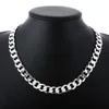 Kasanier 8mm bredd silver man halsband mode silver figaro juveler 1624 tum man kedja trottoarkant halsband9255771