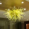 Dostosowana lampa Nowoczesne żyrandole LED Home Decor Green Chandelier oświetlenie ręcznie dmuchane Murano Szkło Romantyczne lampy wiszące