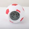 Soccer LED Night Light Alarm Clock Lamp Digitala fotbollsbordslampor Temperatur Datum Tid Display TABLEBAK Bedrum Dekoration1374267