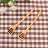 Natural Wood Honey Spoon High Quality Carved Honeycomb Pattern Long-Handled Coffee Milk Tea Stir Bar Kitchen Dining Utensils hot