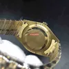 파인 남성 비즈니스 시계 골드 스테인레스 스틸 시계 아랍어 디지털 규모 시계 자동 기계 스포츠 시계